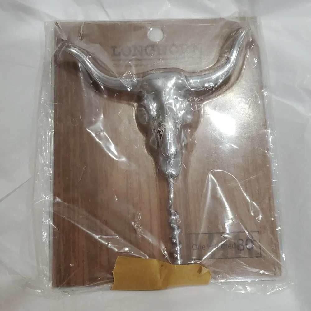 Longhorn stainless steel corkscrew and bottle opener brand new